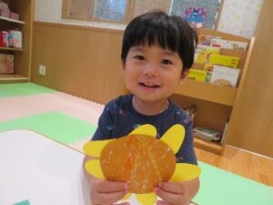 ビー玉でひまわりを作ったよ！